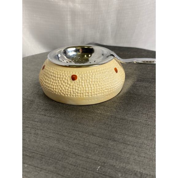 VTG 70s Bermuda Souvenir Tea Bag Holder Strainer 3.50in Pink Green Beige EUC L#1 - Picture 8 of 13